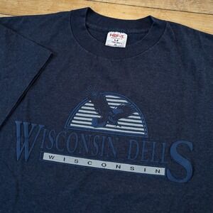 VTG Wisconsin Dells Eagle Puff Print T-Shirt Single Stitch Size XL Made In USA